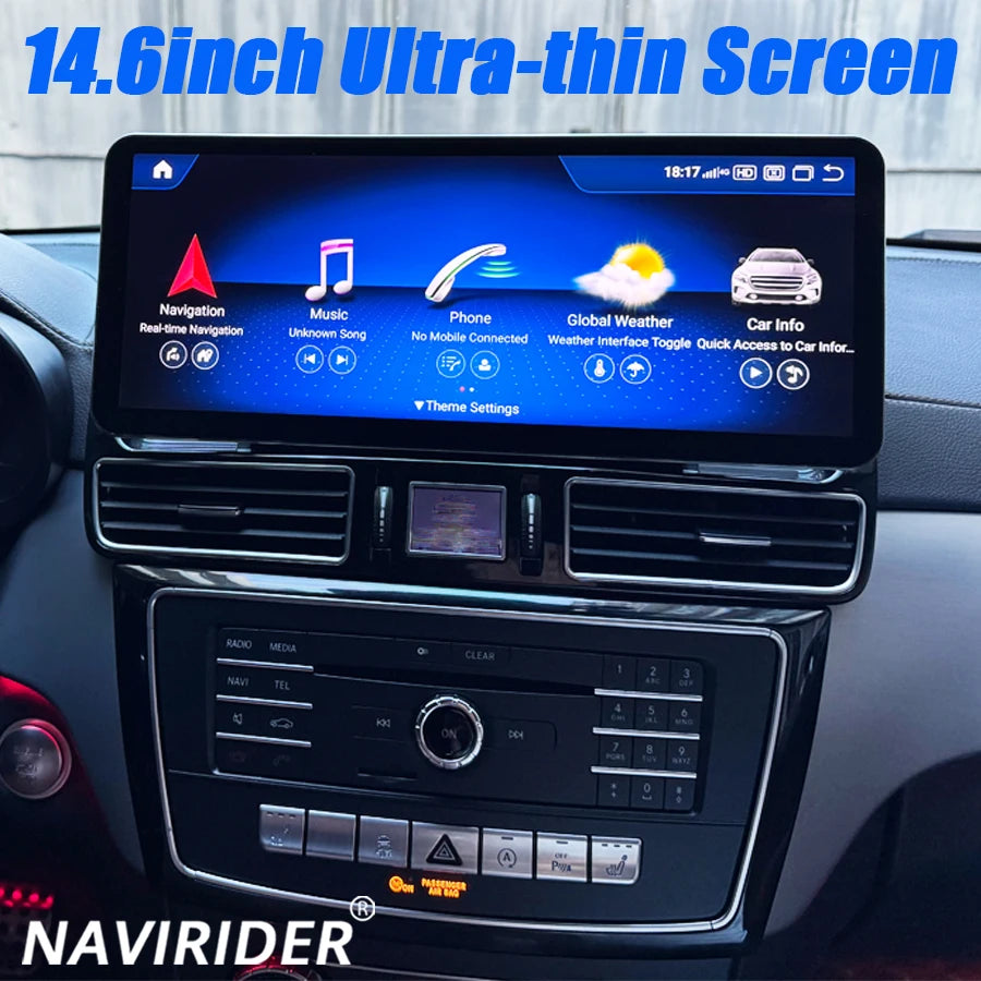 14.6“ Ultra-thin Screen For Mercedes Benz ML GL GLE GLS W166 X166 2012-2019 Android Autora