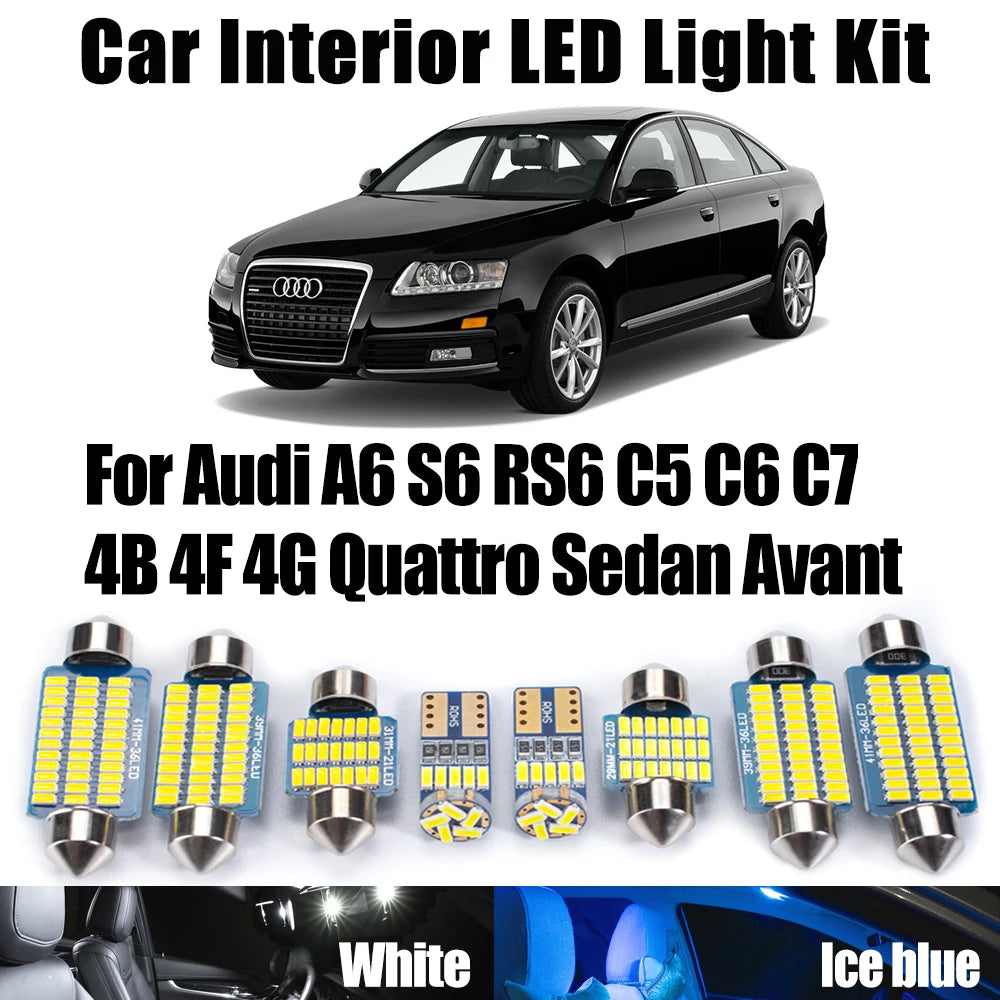 LED Interior Light Kit for Audi A6 S6 RS6 C5 C6 C7 4B 4F 4G Quattro Sedan Avant Car Accessories Ceiling Trunk Bulbs K...