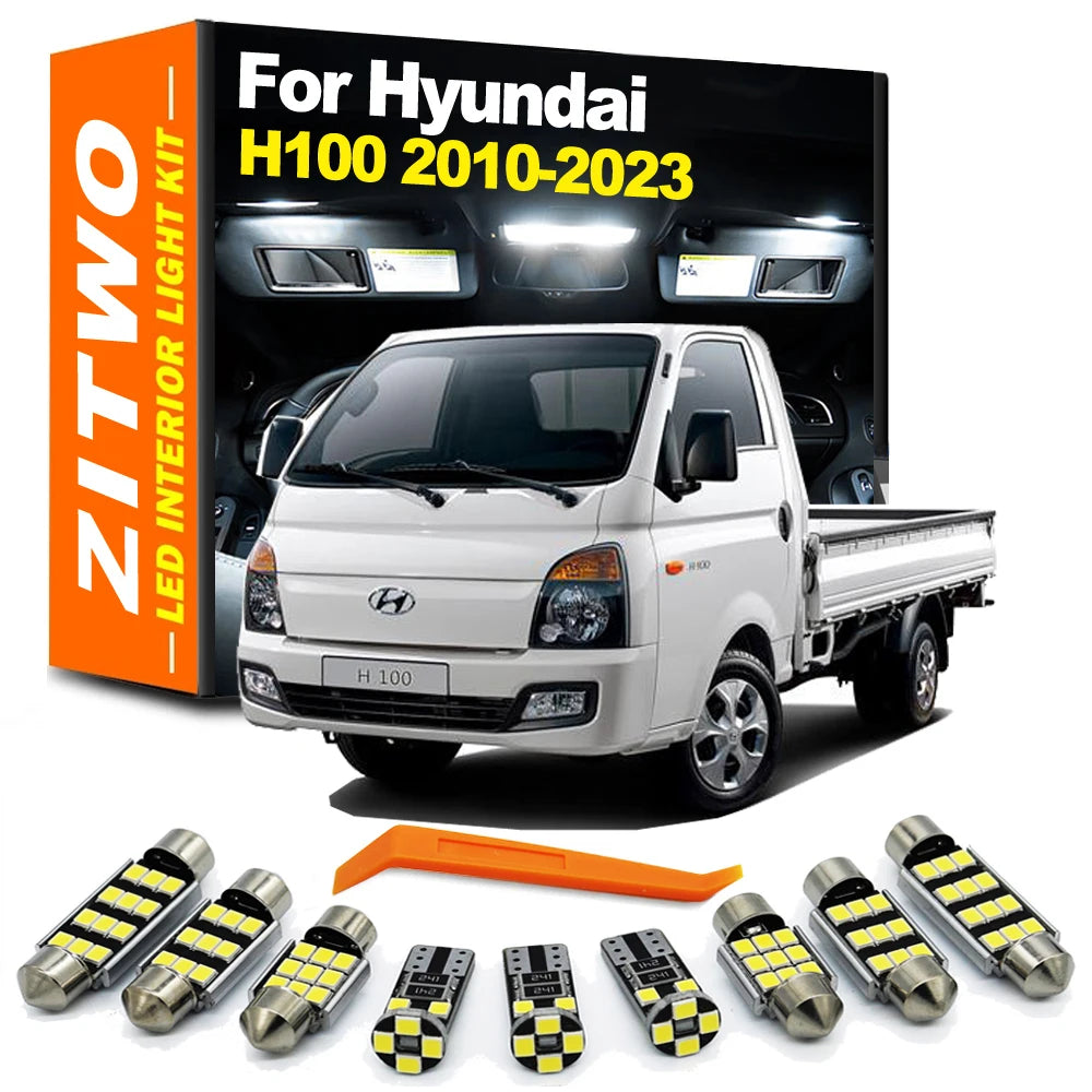 ZITWO 8Pcs LED Interior Dome Map Reading Light Car Accessories Kit For Hyundai H100 2010- 2017 2018 2019 2020 2021 2022 2023