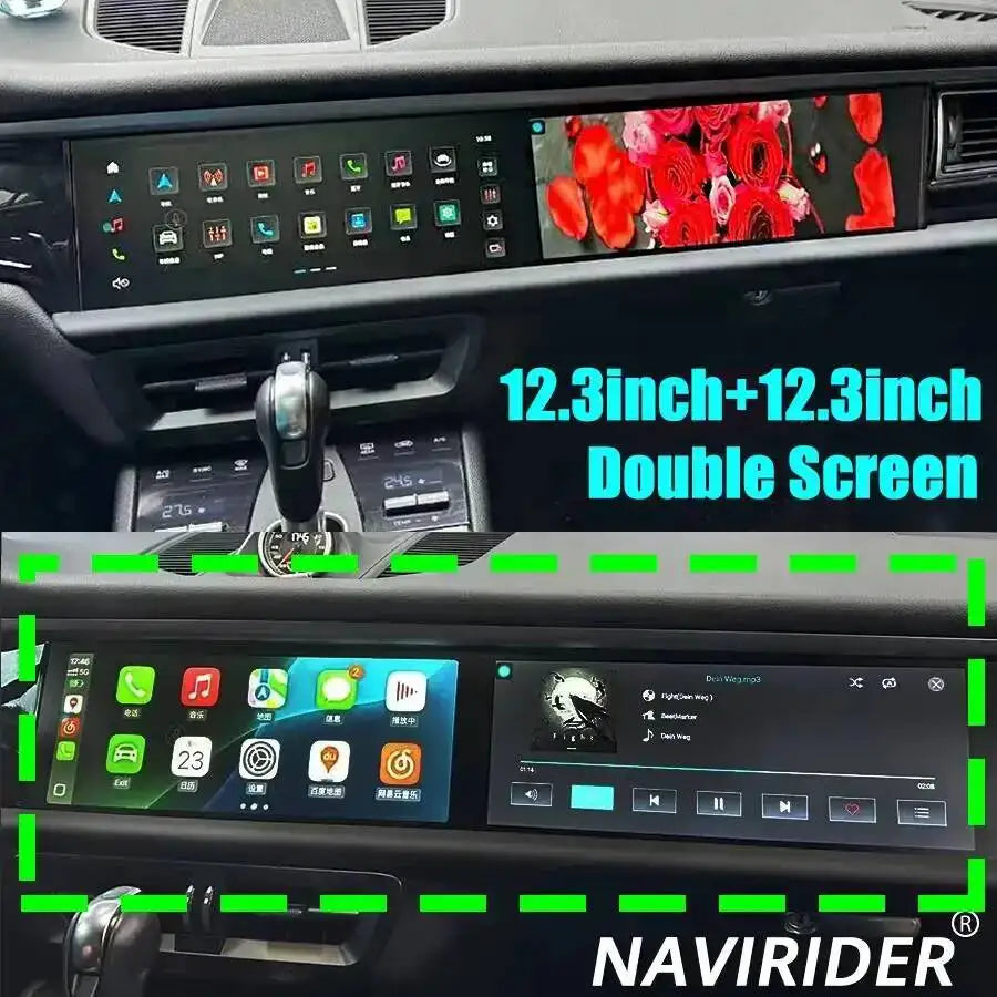 M 12.3inch Dual Screen Android Car Radio For Porsche Macan 2011-2017 2din GPS Multimedia V | AUTOKITSHOP
