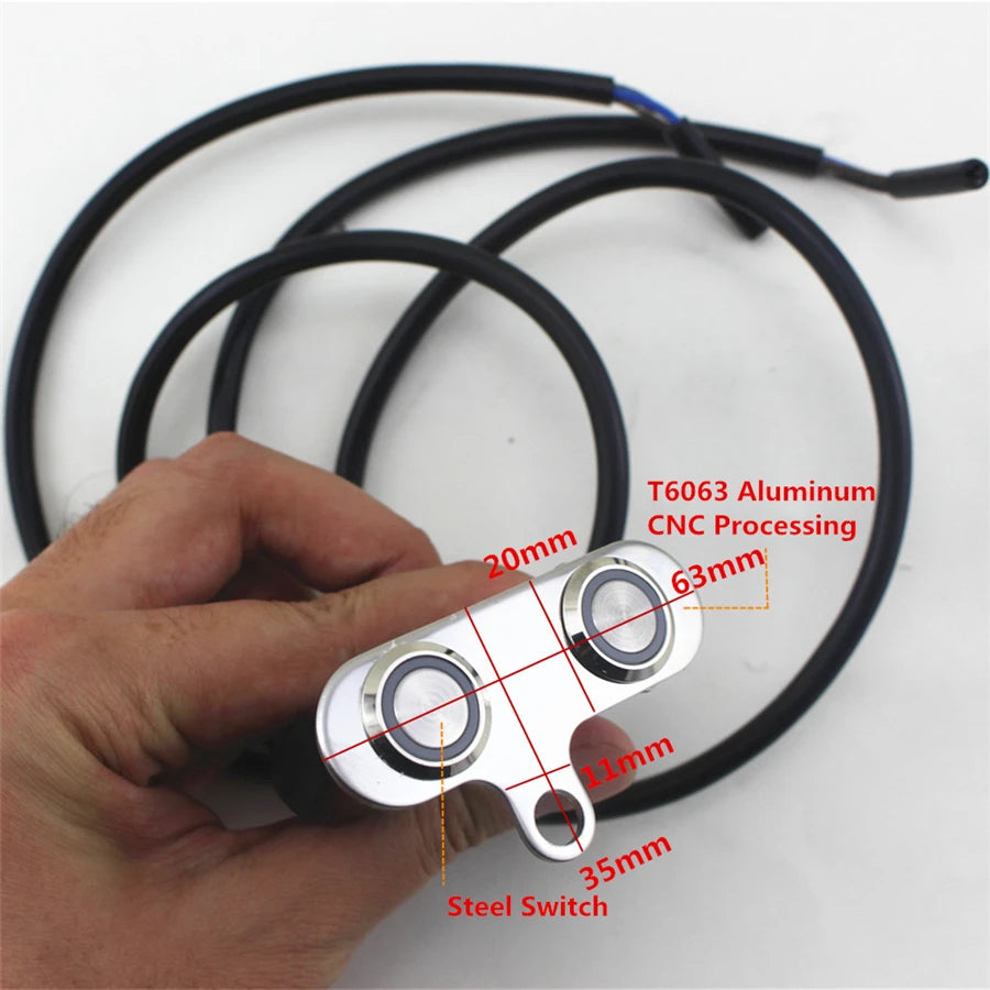 Horn Engine Start Kill Dual Button Self-return Reset Switch Universal CNC Motorcycle Handl