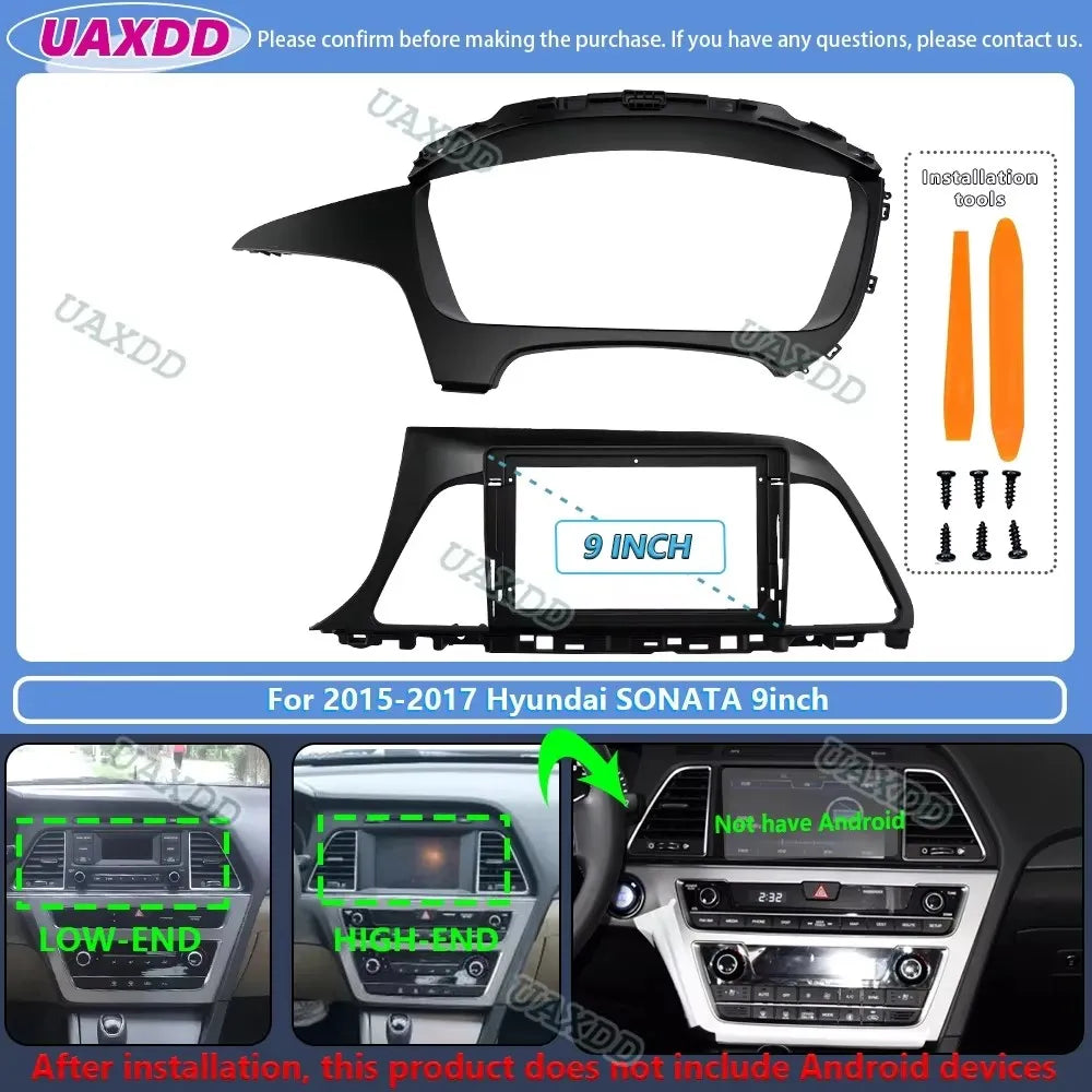 For 2015-2017 Hyundai SONATA 9inch 2 Din Car stereo radio Android frame panel fascia cable