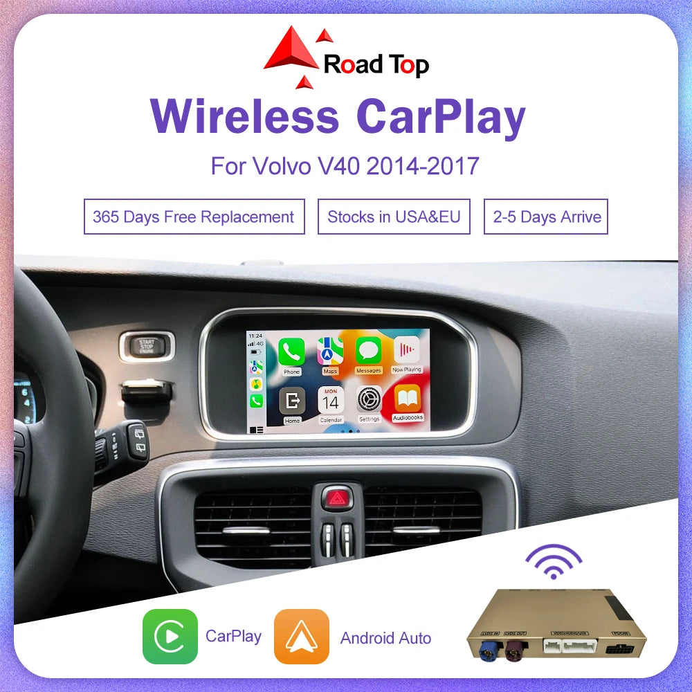 Android Auto Wireless CarPlay for Volvo V40 7" 2014-2019 Mirror Link Full Display Screen M | AUTOKITSHOP
