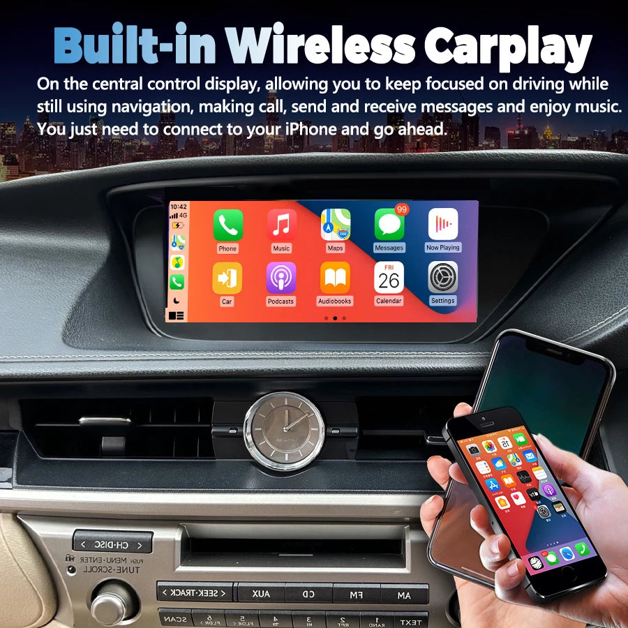 Android 14 RHD 10.25inch Stereo For LEXUS ES ES200 ES300H ES250 ES350 RHD 2013-2017 Naviga