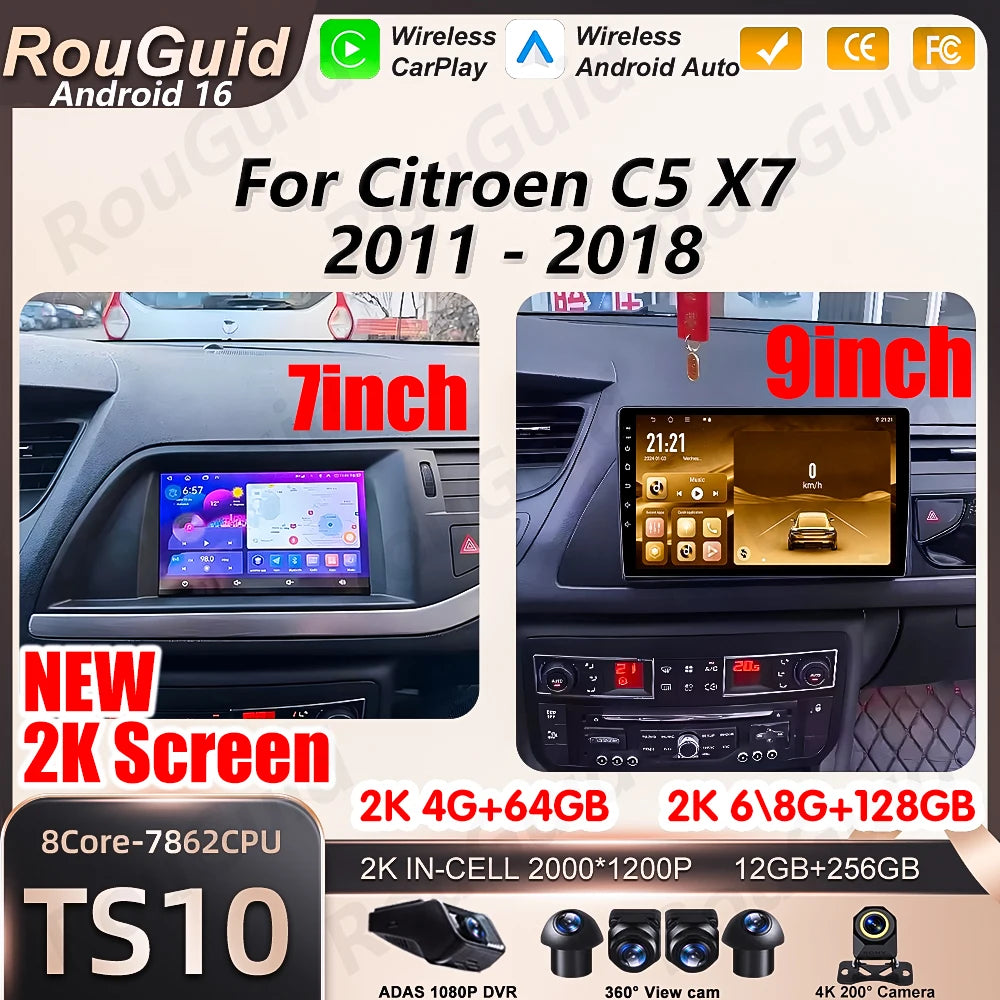 Android 16 Auto Car Radio For Citroen C5 X7 2011 2002 2003 2004 - 2018 Carplay Multimedia  | AUTOKITSHOP