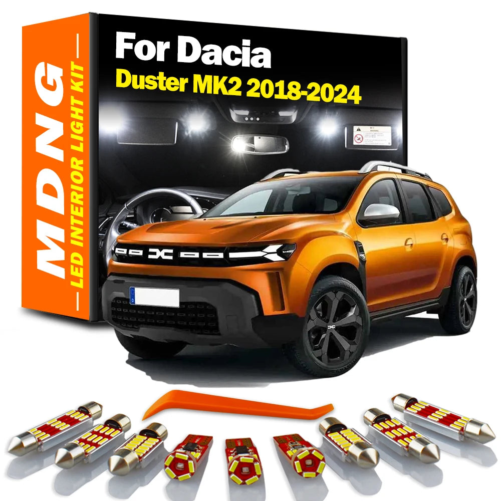10-Piece LED Interior Light Kit for Dacia Duster MK2 - Canbus Error-Free Bulbs | AUTOKITSHOP