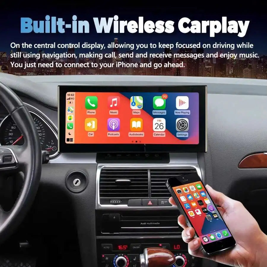 Android 13 Car GPS Navigation Screen For Audi Q7 2006-2009 Audio Multimedia DVD Player Ste