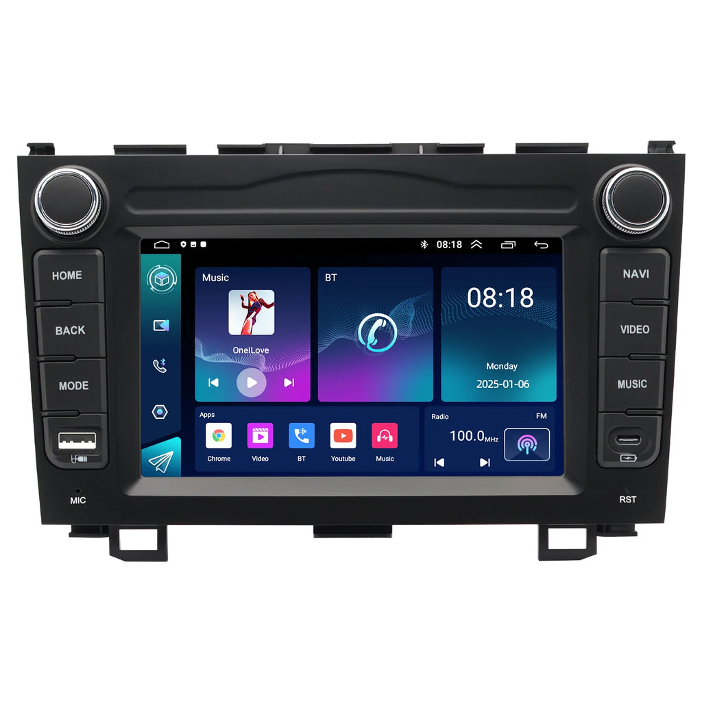 7" Android Car Radio GPS Type-C Wireless CarPlay Android Auto For Honda CRV-UT 2007-2011 - Bluetooth Steering Control