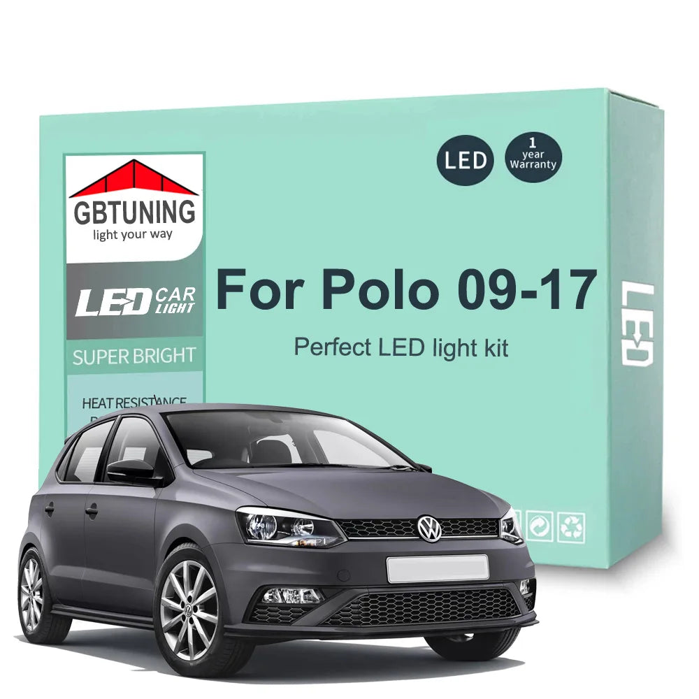 13-Piece LED Interior Light Kit for VW Volkswagen Polo MK5 6R 6C - Canbus Error-Free Bulbs | AUTOKITSHOP