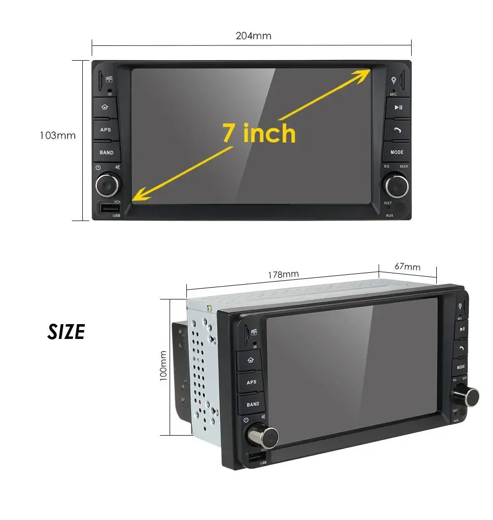 7"Universal Android Car Radio 4G Carplay for TOYATA RAV4 PRADO CAMRY COROLLA HIACE PREVIA