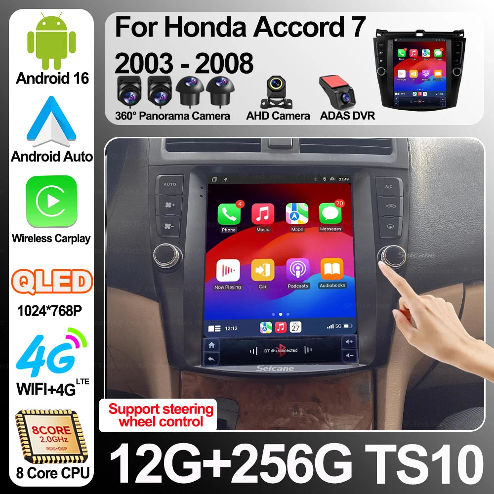 9.7 Inch For Honda Accord 7 2003 2004 2005 2006 2007 2008 Car Radio Android 16 Multimedia  | AUTOKITSHOP