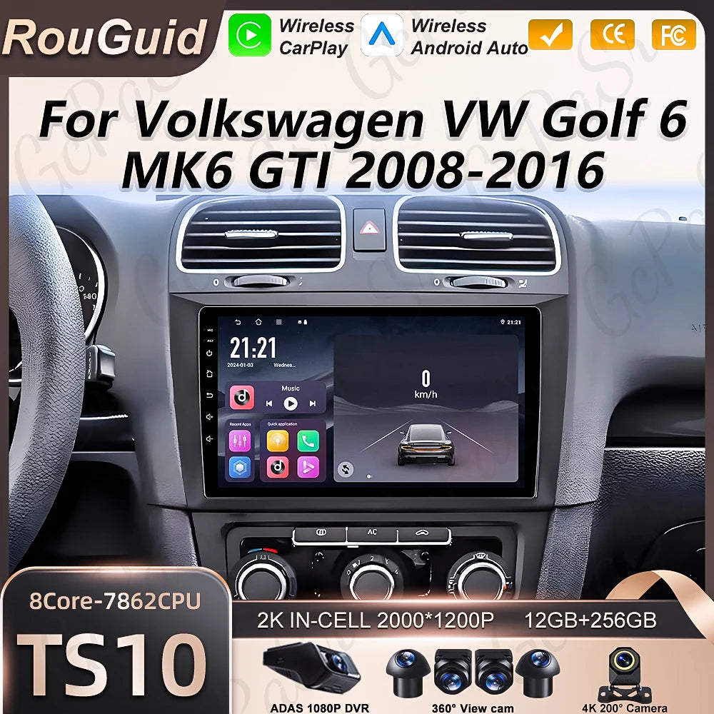 Car Radio Carplay For Volkswagen VW Golf 6 MK6 GTI 2008-2016 Auto Multimedia Player Stereo | AUTOKITSHOP