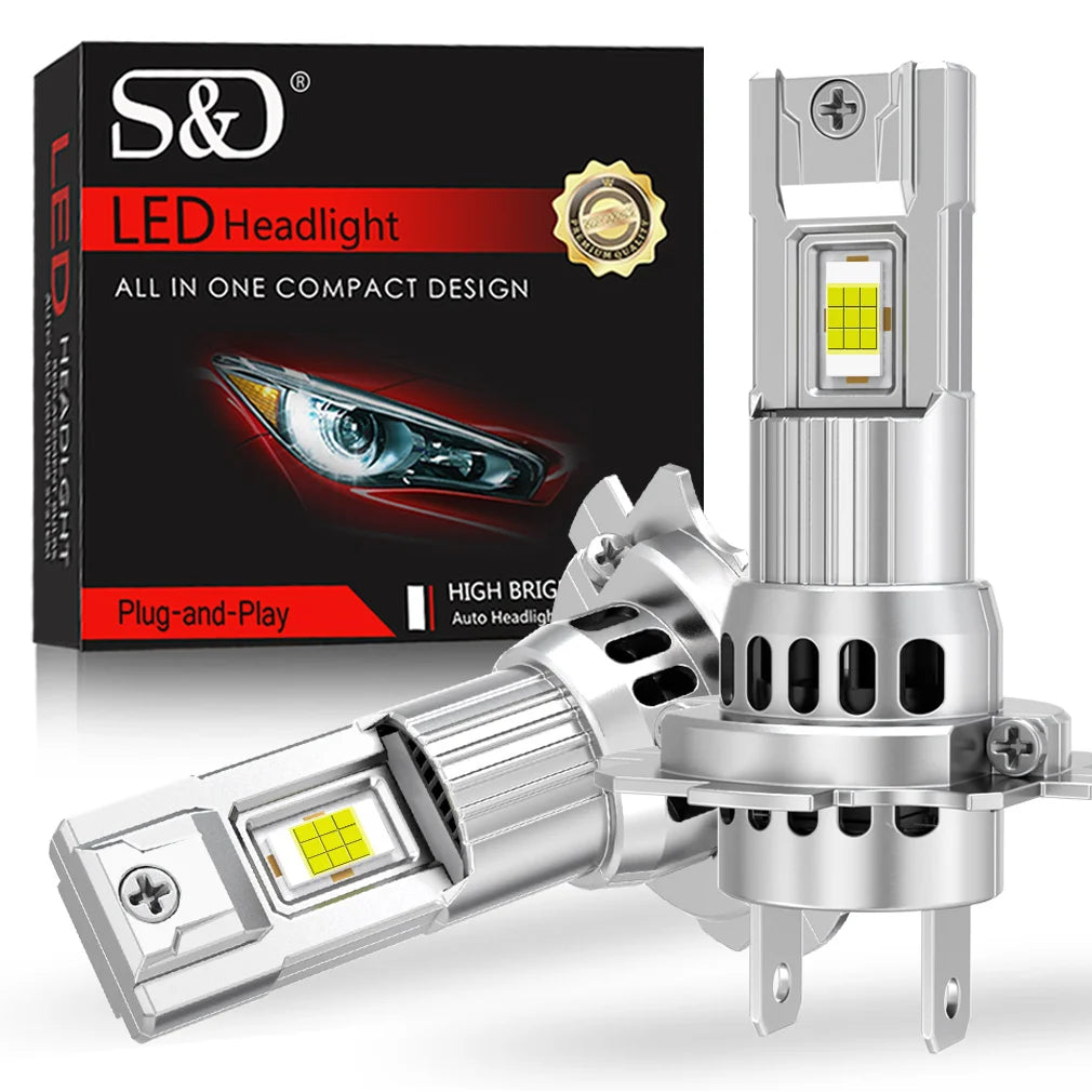 30000LM Mini H7 LED Headlight Bulb Wireless 120W CSP for Car Headlamp Auto Diode Lamps Can