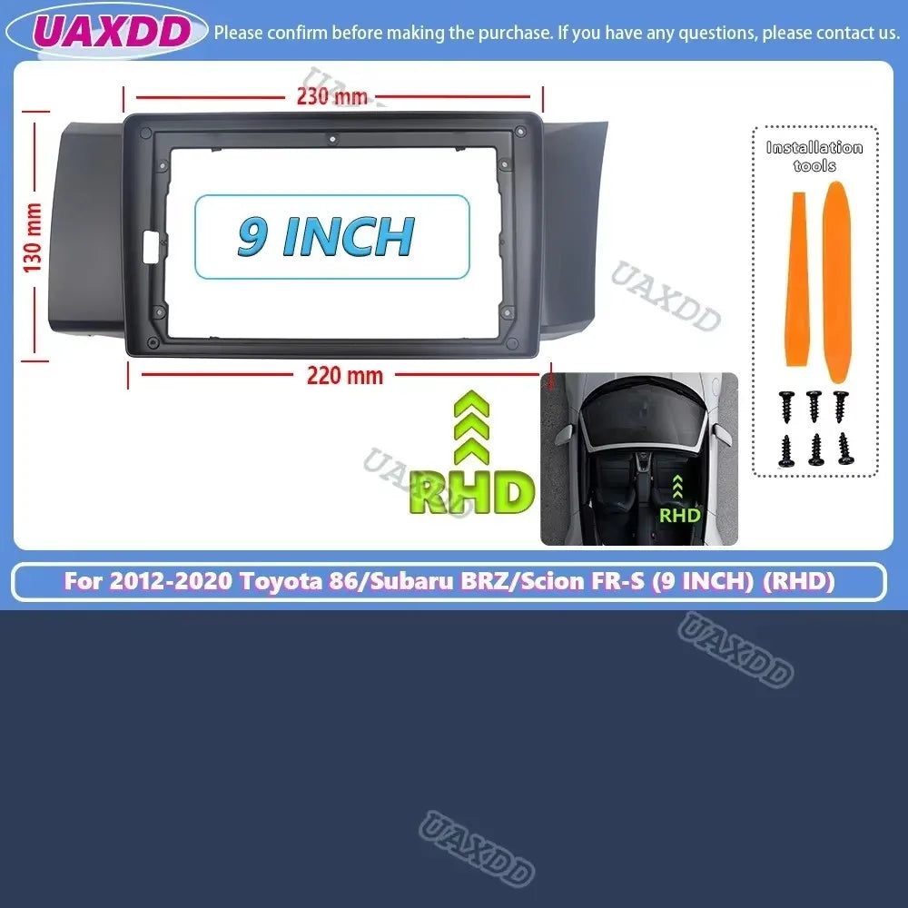 For 2012-2020 Toyota 86 Subaru BRZ Scion FR-S 9INCH 2 Din Car Android frame panel Center f