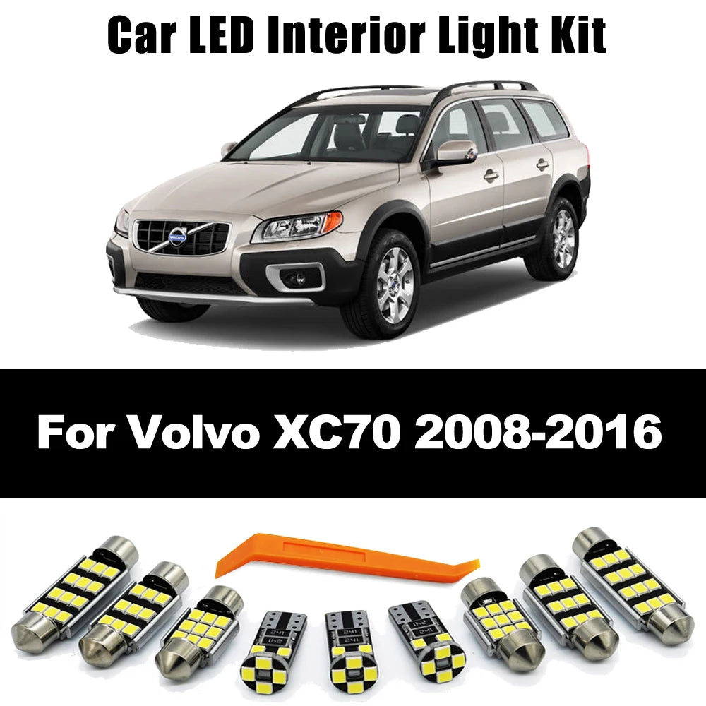 ZITWO 16Pcs Car Bulbs LED Interior Dome Map Vanity Mirror Light Kit For Volvo XC70 2008 2009 2010 2011 2012 2013 2014 2015 2016