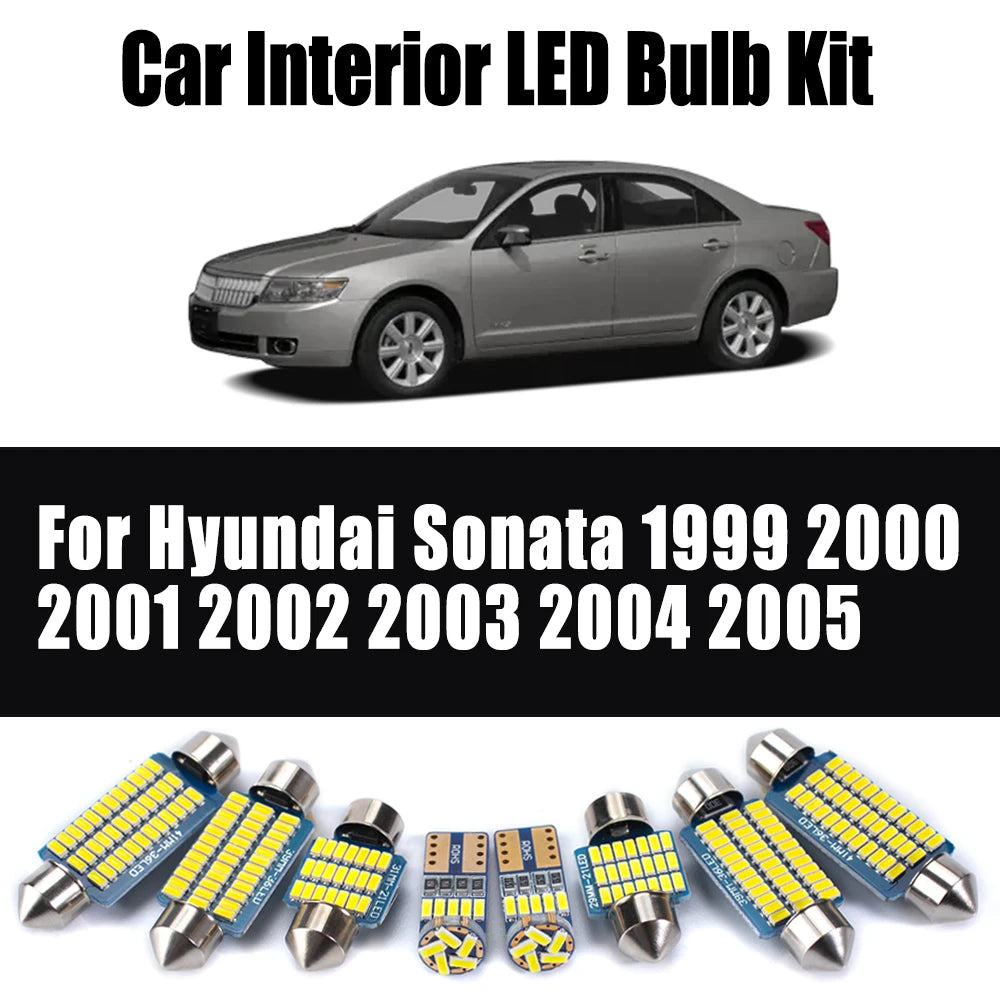 13-Piece LED Interior Light Kit for Hyundai Sonata - Canbus Error-Free Bulbs | AUTOKITSHOP