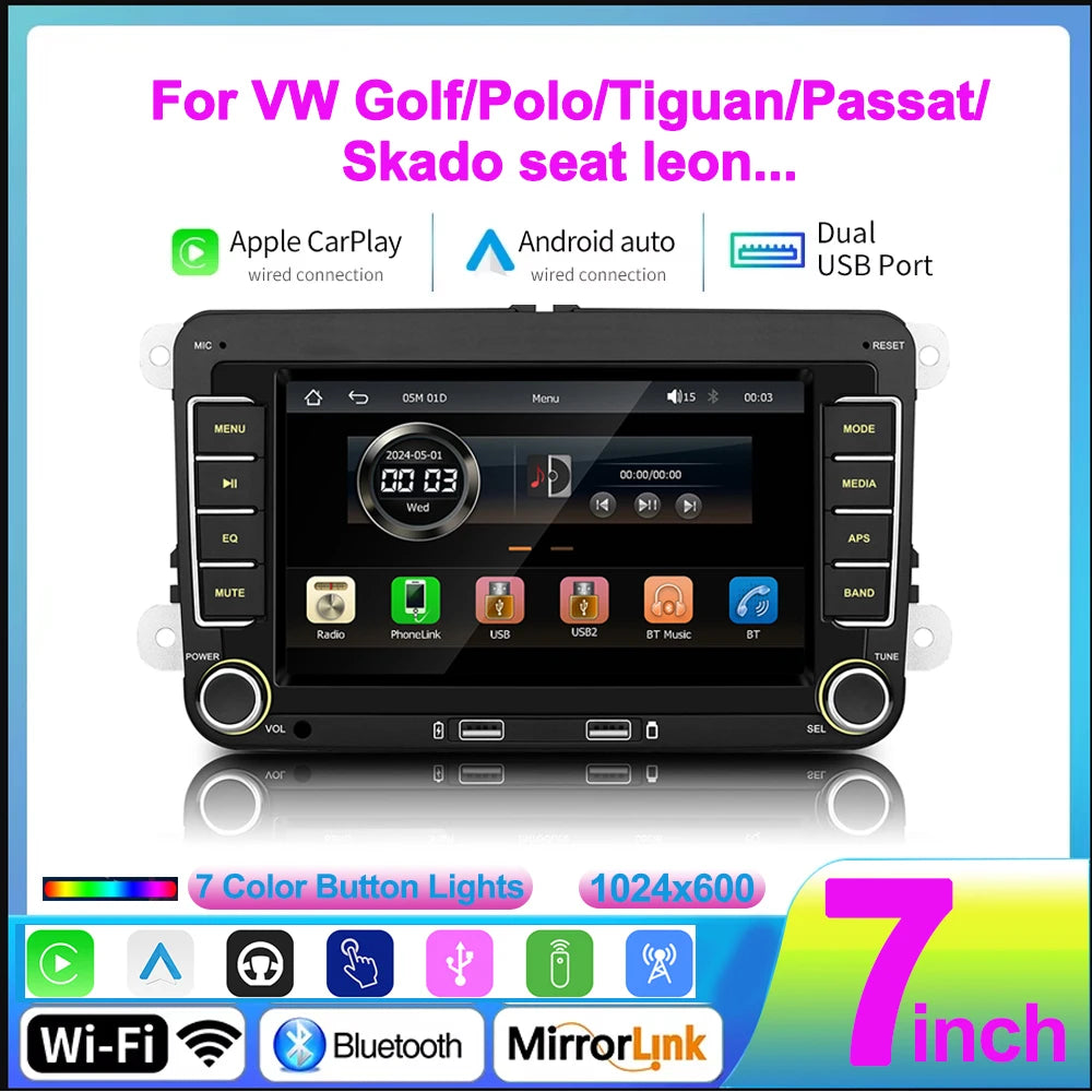 Car Radio For VW Jetta Skoda Multivan Polo Golf Passat Tiguan Touran Multimedia Autoradio