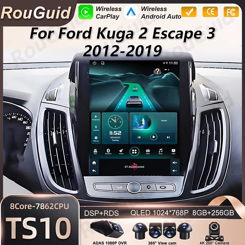 Android 16 Car Radio For Ford C-MAX Kuga 2 Escape 3 2012-2019 Multimedia Video Player Wire | AUTOKITSHOP