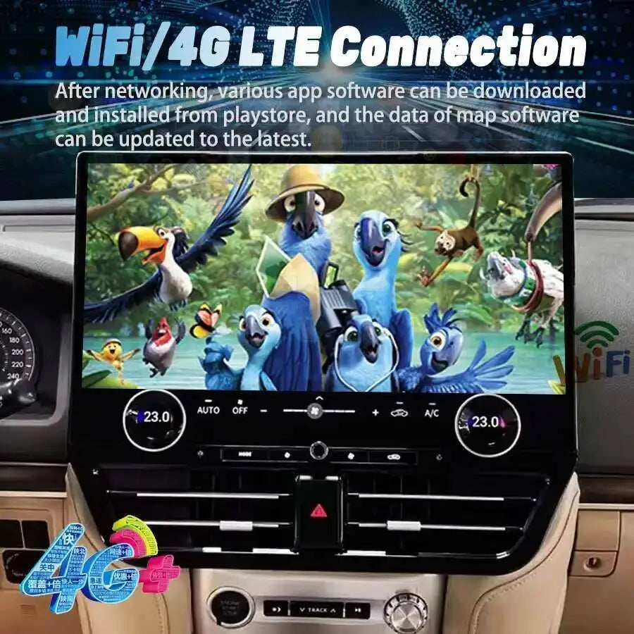 19.8inch Big Qled Smart Screen For Toyota Land Cruiser 200 LC200 2008-2021 Android Car Rad | AUTOKITSHOP