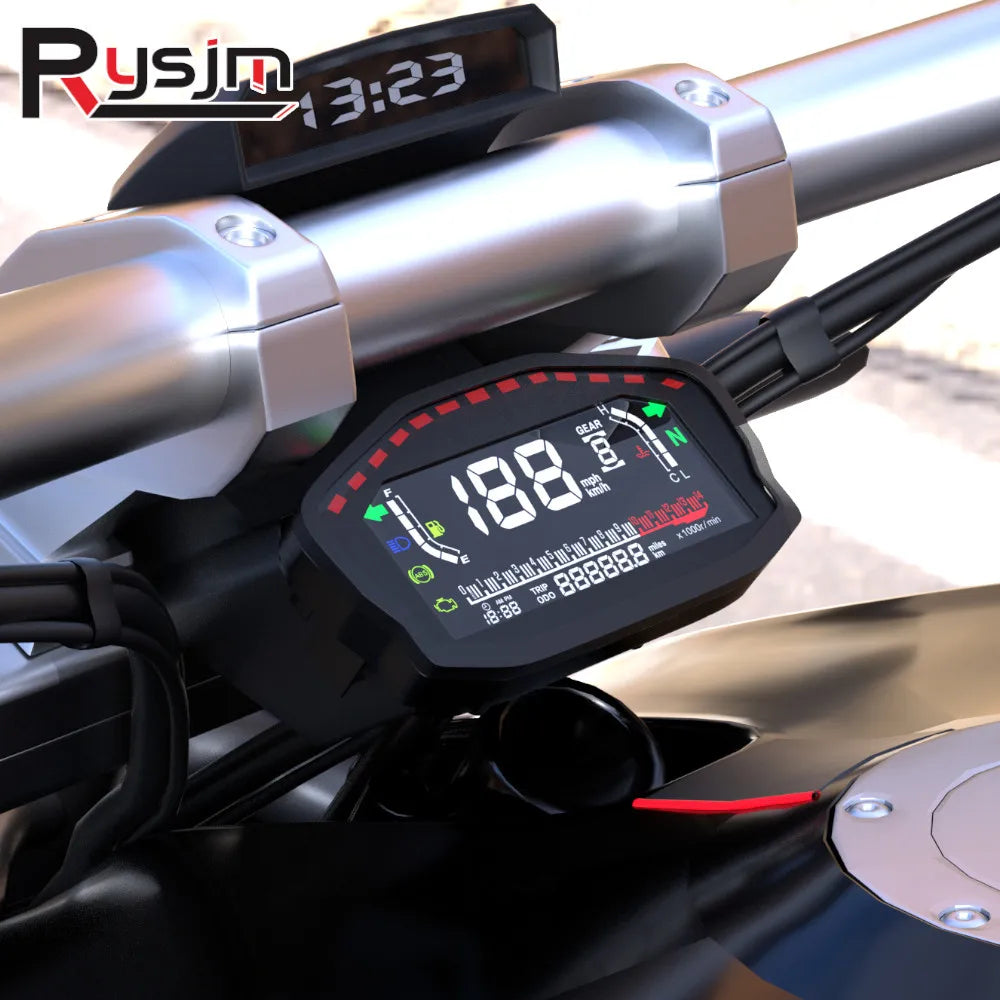 Universal RPM Motorcycle Instrument GPS Speedometer LED Digital Odometer Gauge Tachometer For Ka - Automotive LED Light