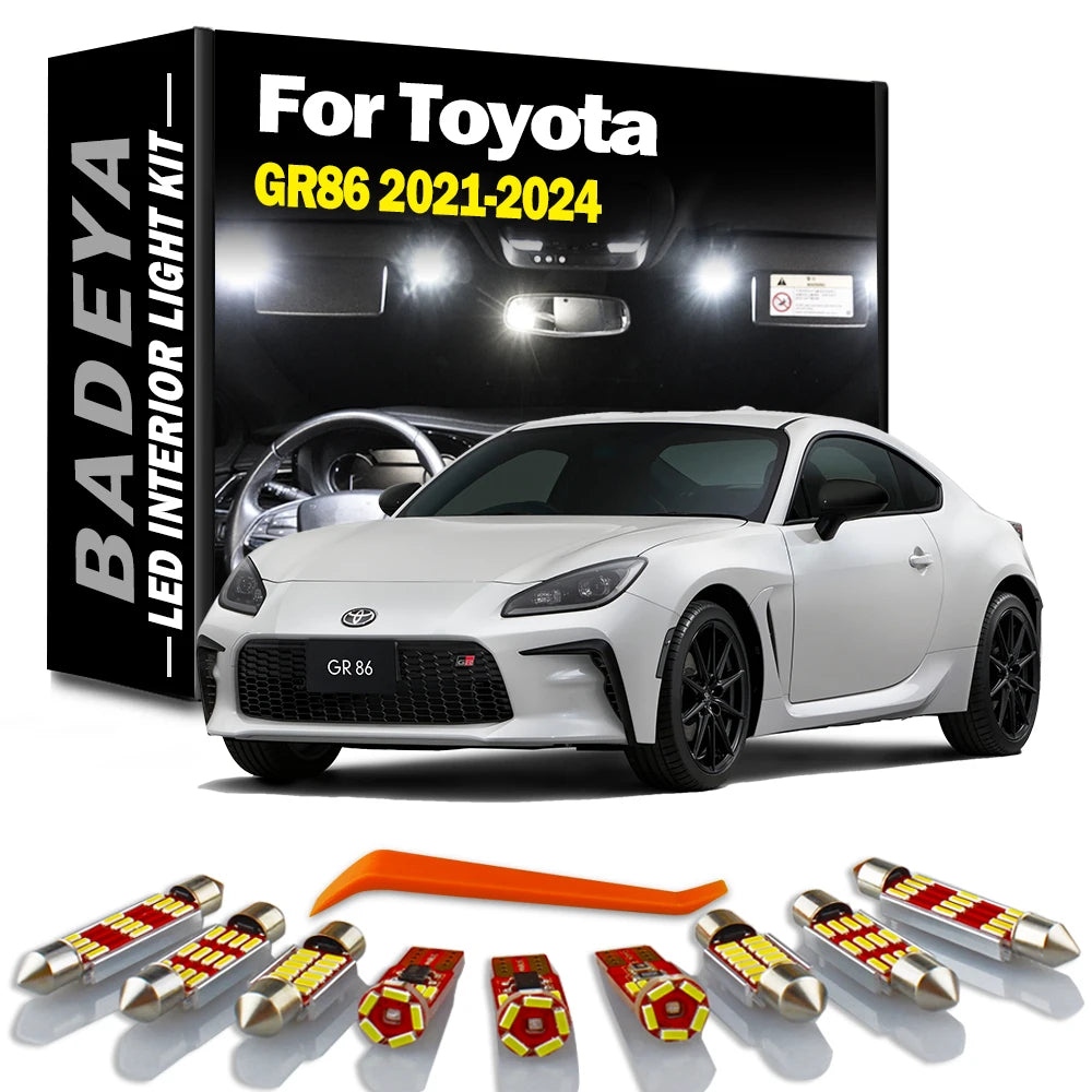 BADEYA 10Pcs LED Interior Trunk Dome Map Door Vanity Mirror Light Kit Canbus For Toyota GR