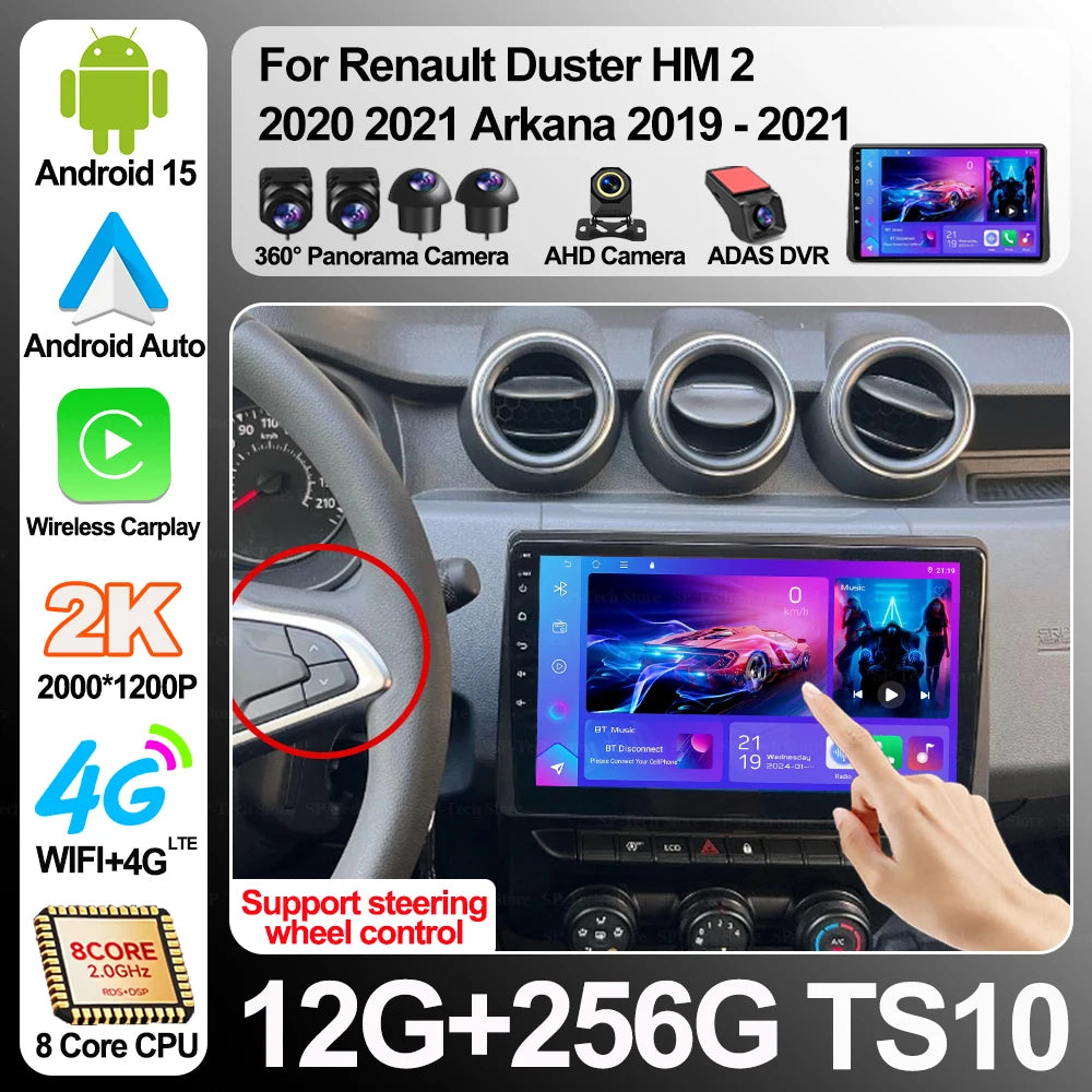 Android 16 For Renault Duster Hm 2 2020 2021 Arkana 2019-2021 Multimedia Video Player Gps  | AUTOKITSHOP