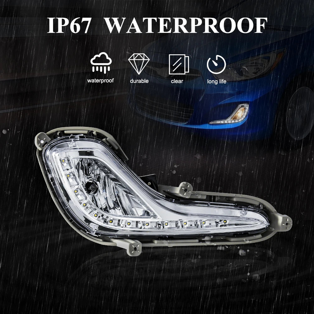 For Hyundai Accent 2012 2013 2014 2015 2016 2017 DRL LED Daytime Running Light Fog Lamp Ca | AUTOKITSHOP