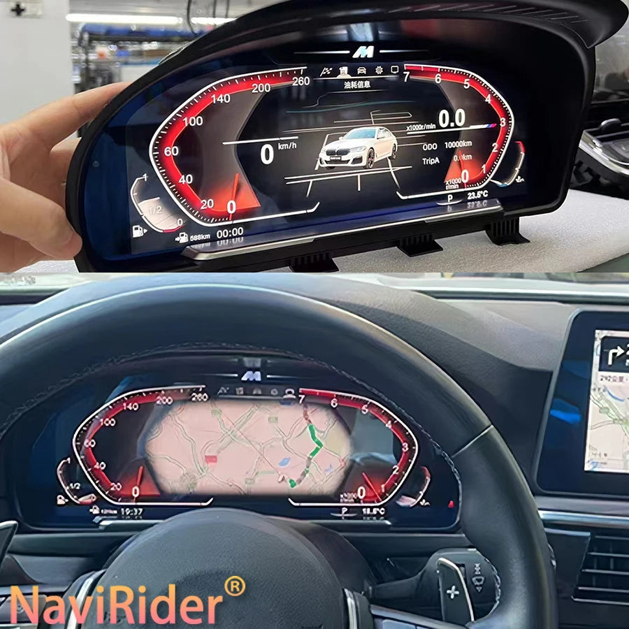12.3" Linux Digital Cluster For BMW 5 Series X5 7series F10 F15 F01 Speed Screen Map Deplo
