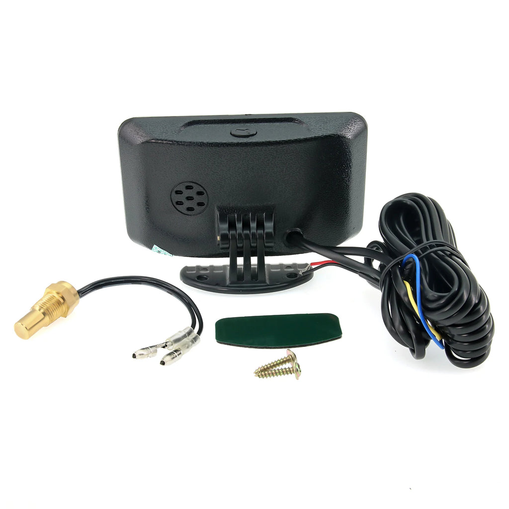 2 IN 1 LCD Gauge with 10mm Temp Sensor Voltmeter Volt Water Temperature Gauge 26~40mm Adapter(Op - Automotive LED Light