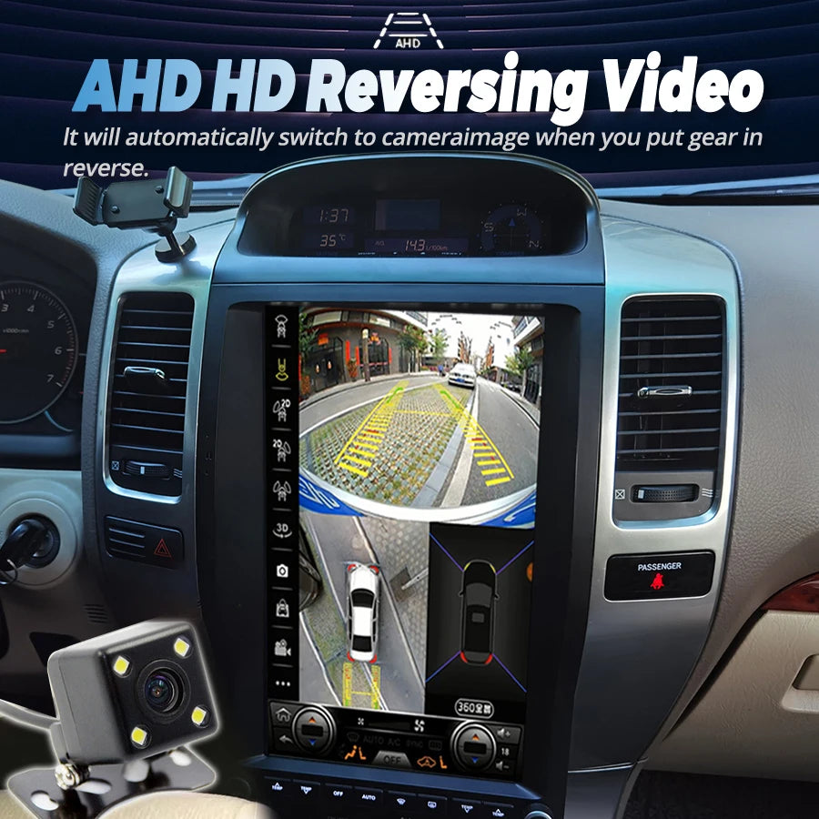 13.6" Android Screen For Toyota Land Cruiser Prado LC120 GX470 GPS Car Multimedia Player C