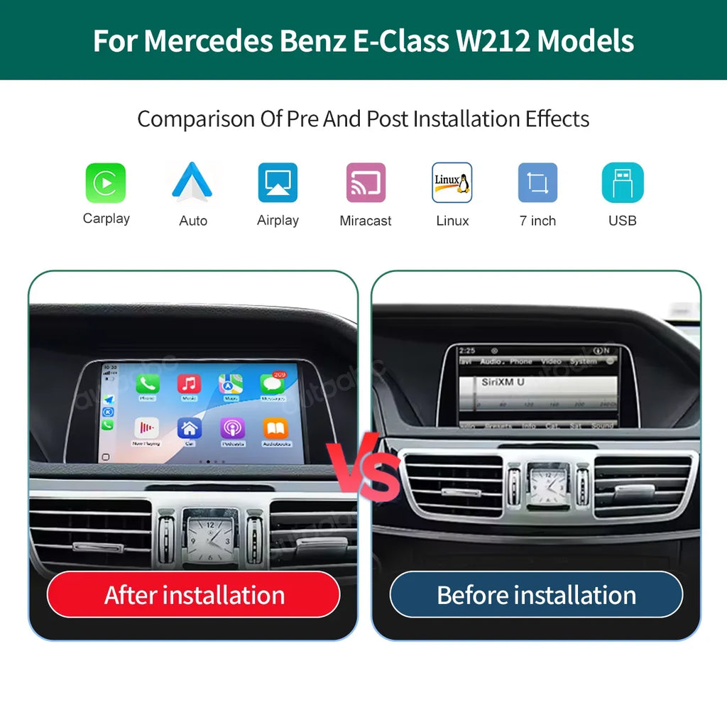 Carplay Android Auto Touchscreen Display For 10-15 Mercedes Benz E Class W212 NTG4.5/NTG4. | AUTOKITSHOP