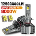 8000W H1 LED Headlight 12800000LM Led Canbus Car Lamps H4 H7 H11 9005 9006 9012 Fog Lamps
