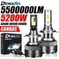 Drivereyes H4 LED Headlight 5200W 3570 CSP Chip H7 H1 H11 H8 9005 9006 HB3 HB4 H9 4300K 65