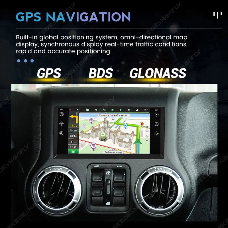 7" Android 15 Car Radio For JEEP Grand Cherokee Liberty Wrangler Chrysler GPS Multimedia P