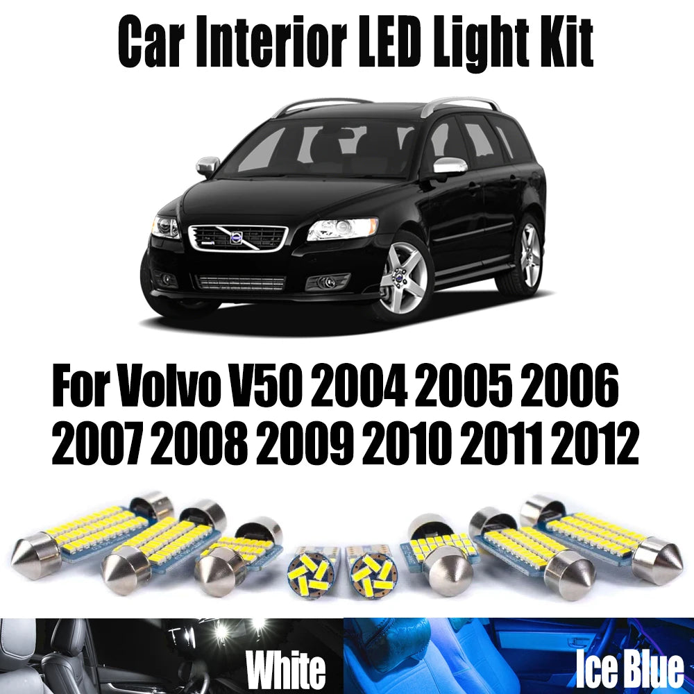 LED Interior Light Kit for Volvo V50 2004 - 2007 - Canbus Dome Map Door Trunk Bulbs | AUTOKITSHOP