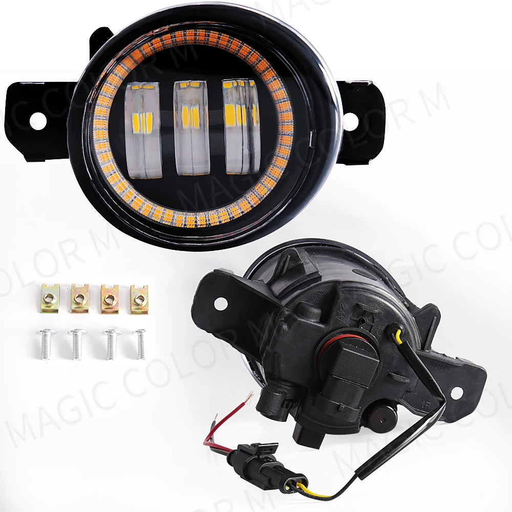 2 X Angel Eye Fog Light Assembly For Nissan X-Trail Rogue T32 2014 2015 2016 Car LED Lens  | AUTOKITSHOP