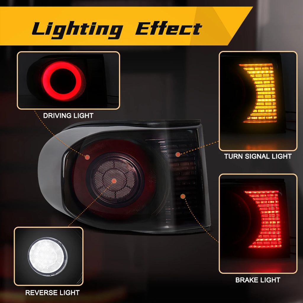 For Toyota FJ Cruiser 2007 2008 2009 2010 - 2018 2019 2020 LED Car Tail Lamps Reverse Brak | AUTOKITSHOP