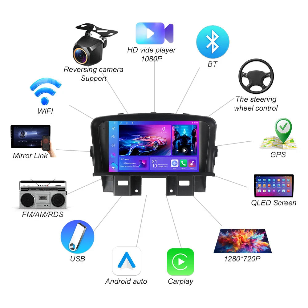 Android 16 For Chevrolet Cruze 2008-2014 Car Radio Video Player Multimedia Gps Carplay Aut | AUTOKITSHOP