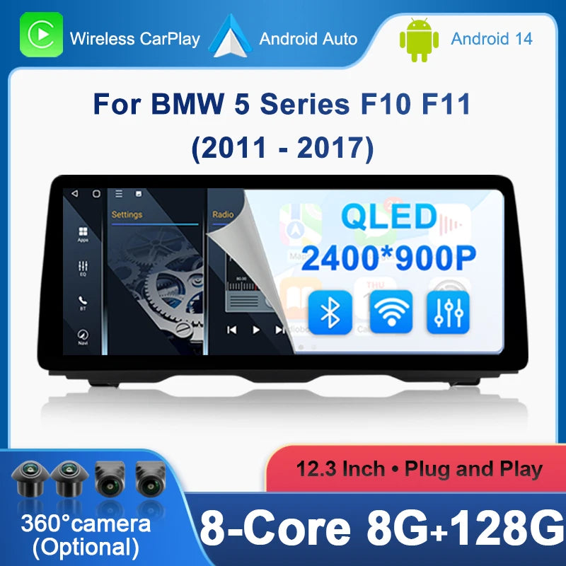 Right Hand Drive For BMW 5 Series F10 F11 2011 - 2017 CIC NBT System Car Multimedia Radio