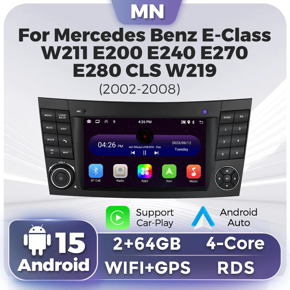 Intelligent car audio system 7inch Car Radio CarPlay For Mercedes Benz E-class W211 E200 E