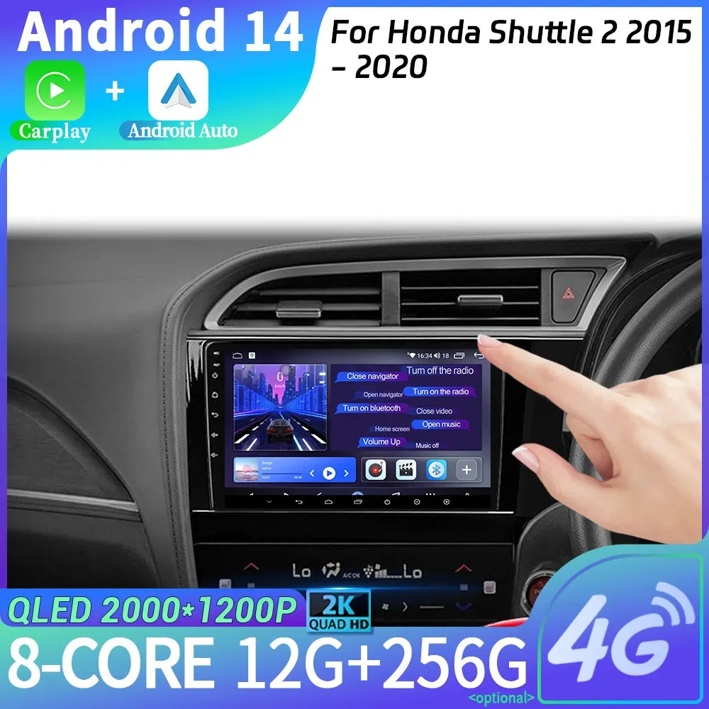 Car Radio For Honda Shuttle 2 2015-2020 Android 14 Multimedia 4G GPS Navigation Wireless B