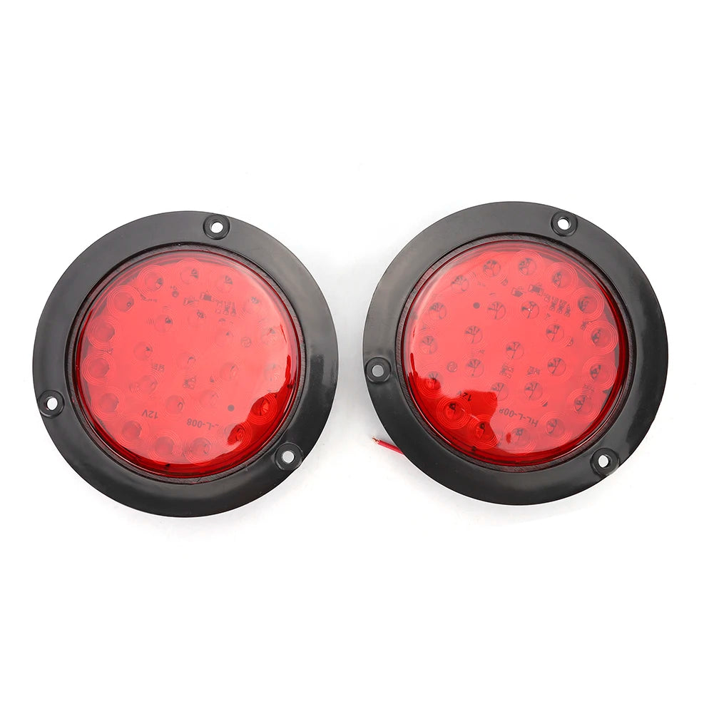 24LEDs 4in Waterproof Plastic Side Marker Round Lamp Trailer Truck Tail Light LED Light Side Lam - Canbus LED Car Light