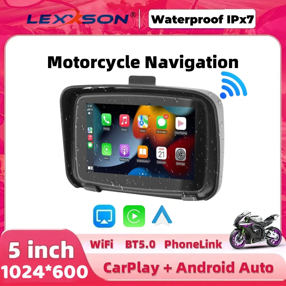 5 inch WiFi GPS Navigation Motorcycle Waterproof For Apple Carplay Screen Portable Motorcy | AUTOKITSHOP