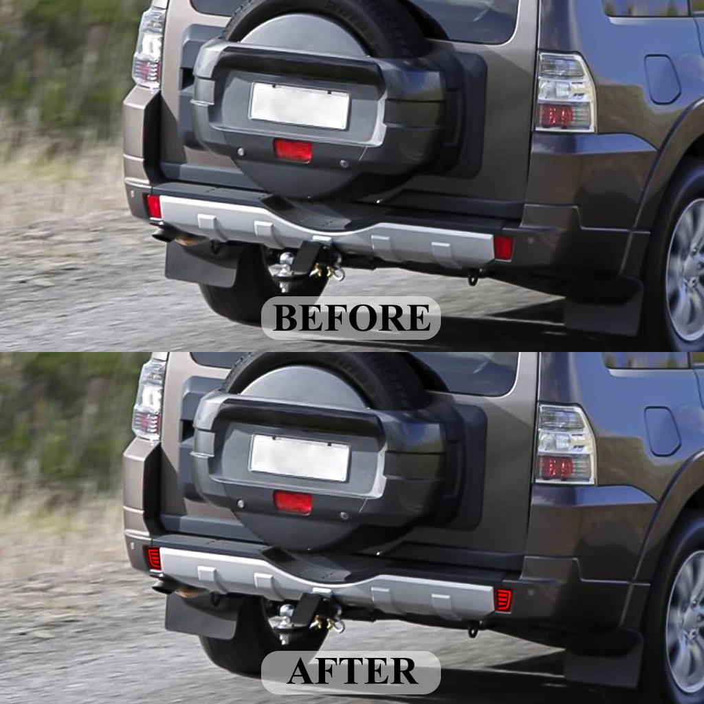 LED Bumper Reflector Lights For Mitsubishi Pajero Shogun V97 V98 V87 V93 V95 Montero 2007  | AUTOKITSHOP