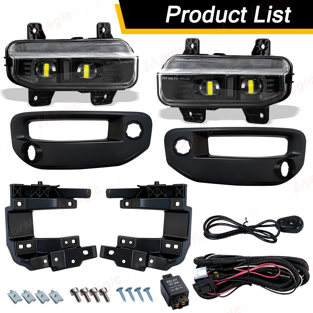 LED Car Fog Lamps For Dodge Ram 1500 2019 2020 2021 2022 2023 2024 DRL Daytime Running Lig | AUTOKITSHOP