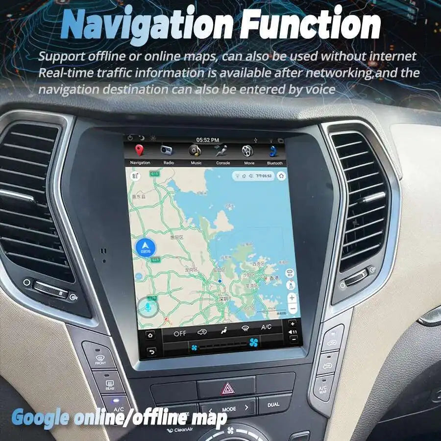 256GB 2din Android15 Screen DSP Car Radio For Hyundai Santa Fe IX45 2012-2017 Multimedia P | AUTOKITSHOP