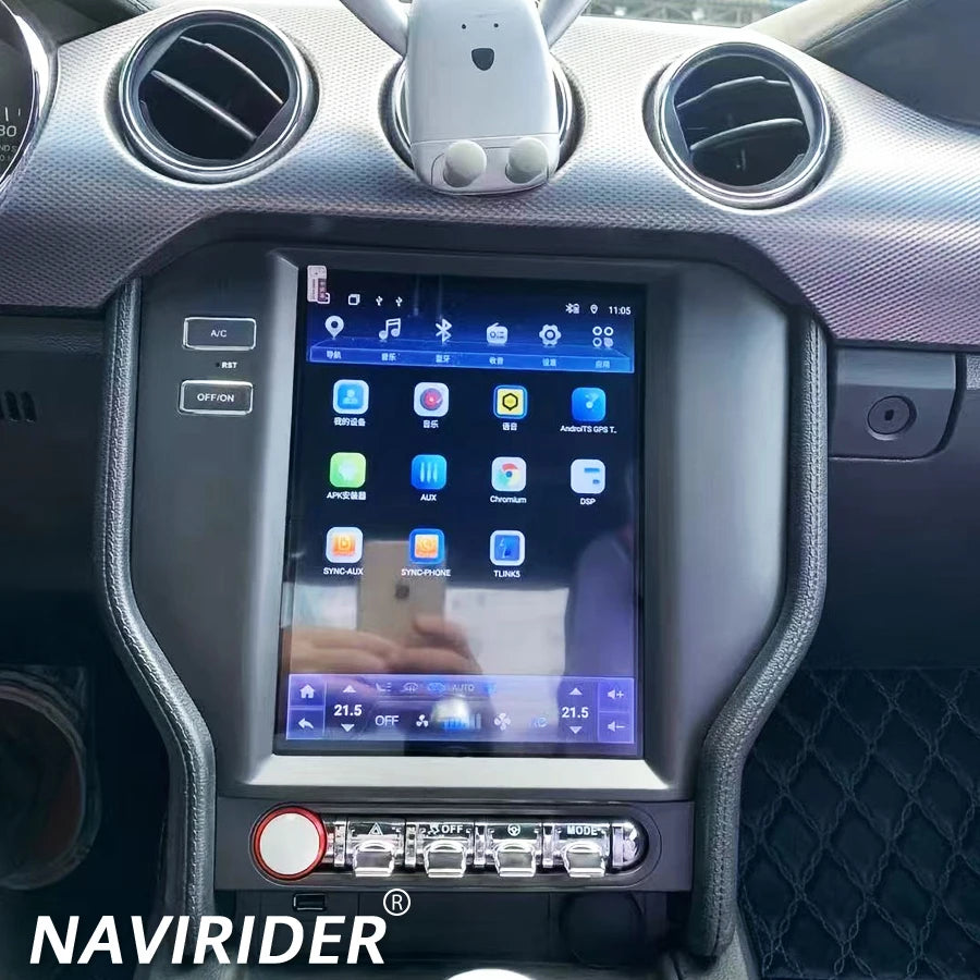 Qled Screen Navigation Multimedia Video Player GPS For Ford Mustang 2015-2021 Radio Stereo