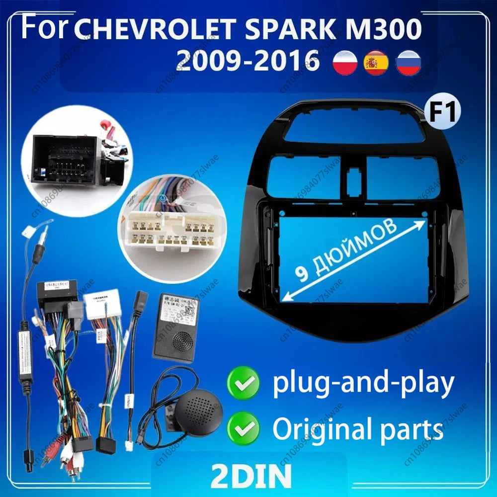 9 inch For CHEVROLET SPARK M300 2009-2016 Car Radio Fascias Android MP5 Stereo Player 2Din