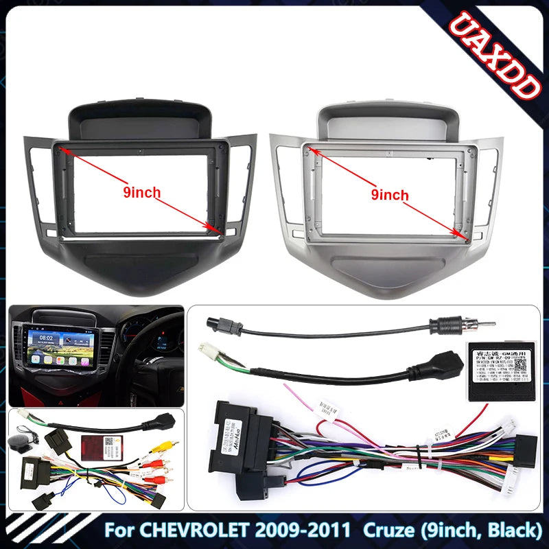 For CHEVROLET 2009-2011 Cruze 9inch 2 Din Car CD DVD Player Radio Android Stereo Harness S