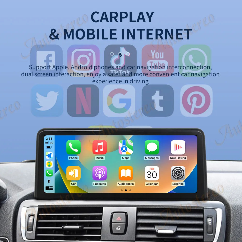 Carplay ID8 Android 13 For BMW 1 Series F20 F21 For BMW 2 Series F45 Car Radio Multimedia